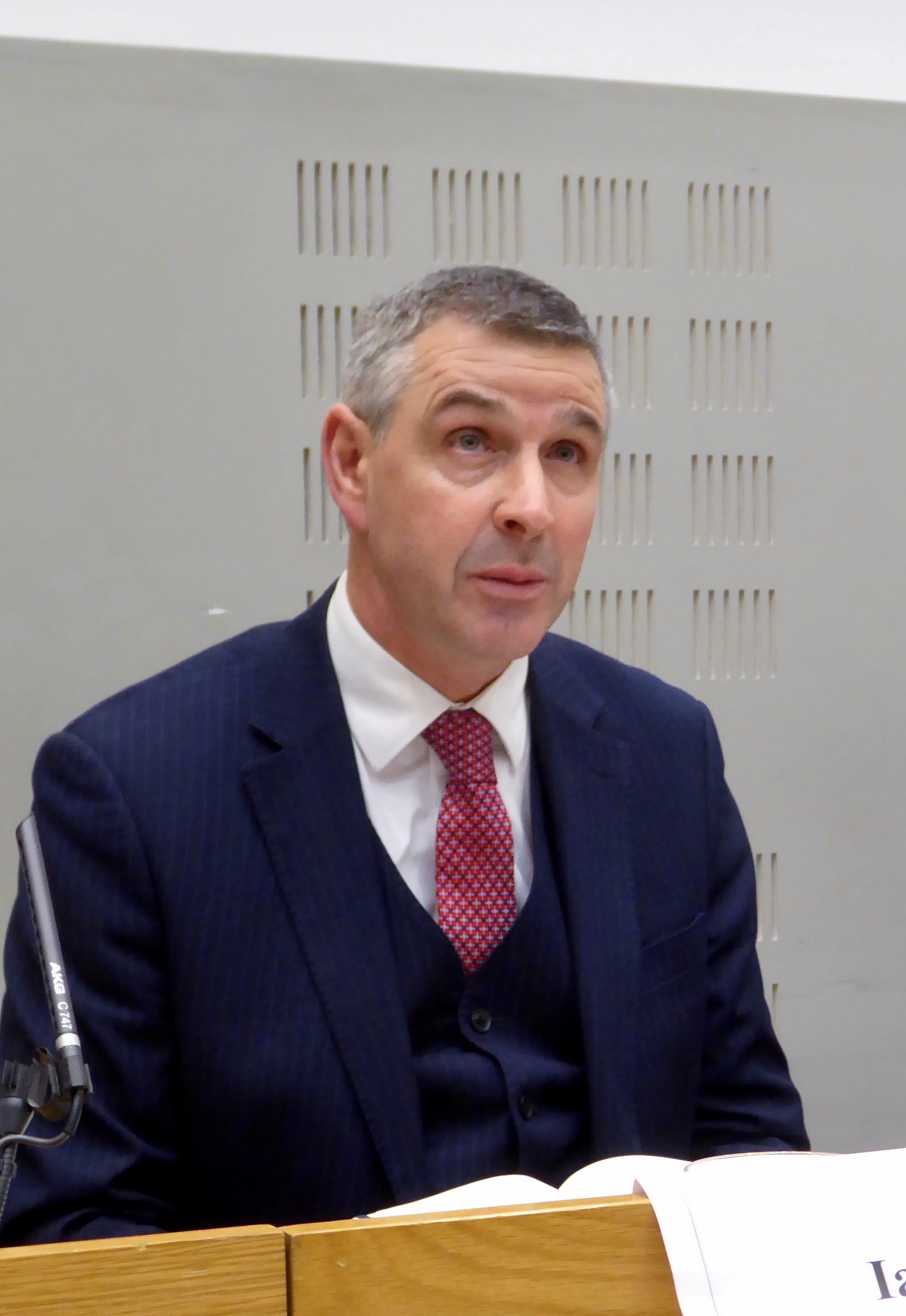 Colour head and shoulders photograph of Ian Marshall, a former Member of Seanad Éireann.